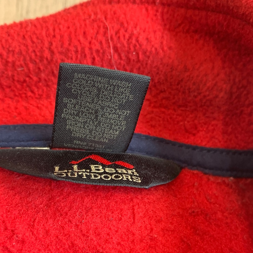 Vintage LL Bean Outdoor Men’s Medium Fleece Full Zipper Vest Made USA Red - Picture 3 of 7